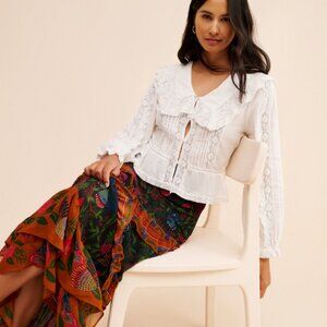 Farm Rio Tiered Gardenfly Maxi Skirt